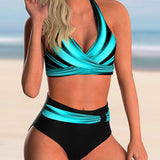 Liliana - Conjunto de Bikini com Decote Cruzado e Estampado