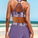 Janette - Bikini de Cintura Alta com Riscas