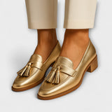Celeste - Mocassim Douradas