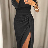 Natália - Vestido chique com ombros descobertos