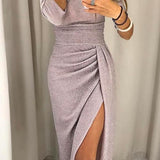 Natália - Vestido chique com ombros descobertos