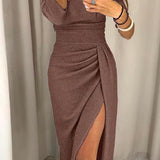Natália - Vestido chique com ombros descobertos