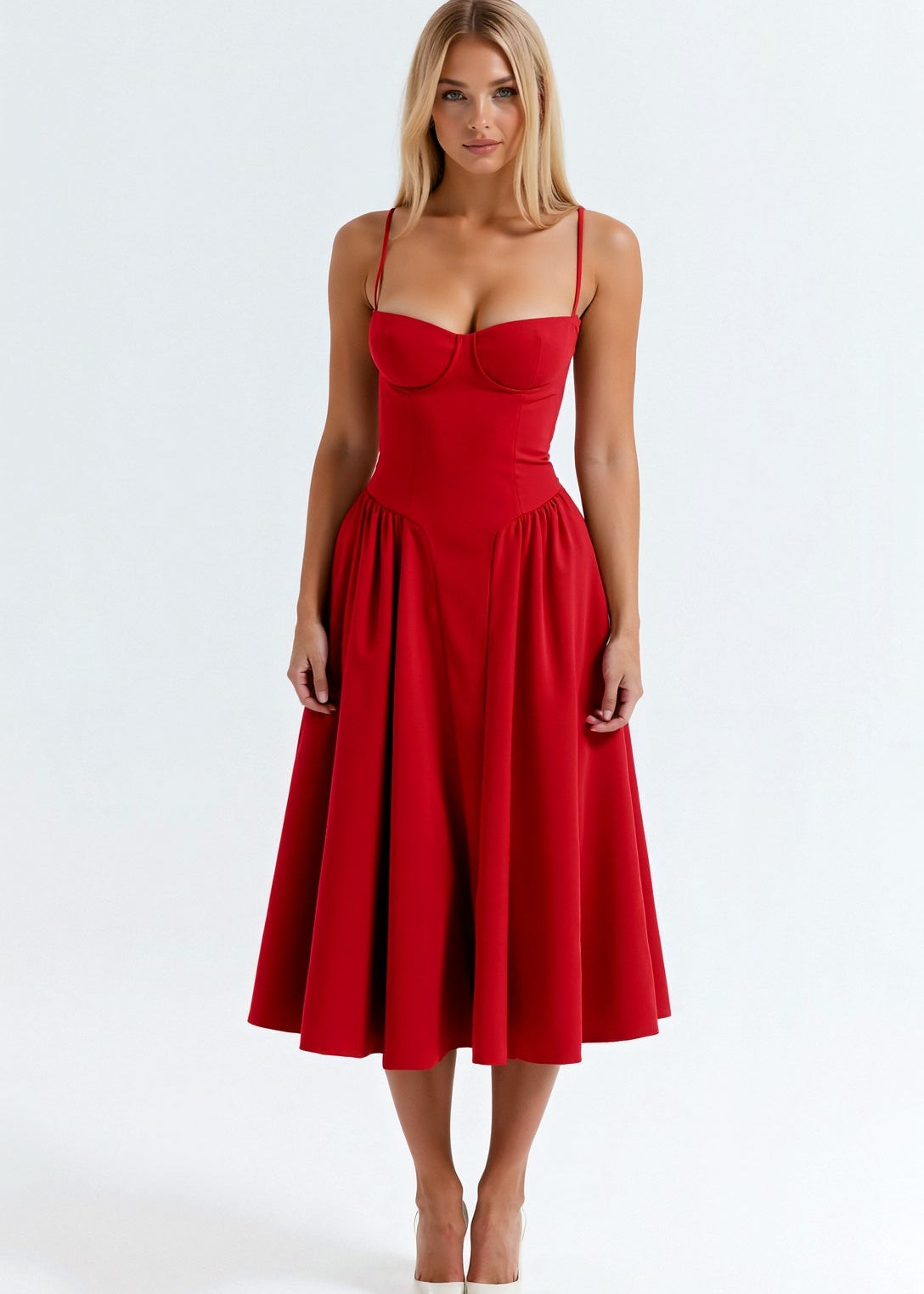 Odete - Vestido midi corpete estruturado