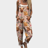 Jardineira – conforto oversize com ilustração de fazenda