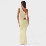Seranella - Vestido maxi assimétrico
