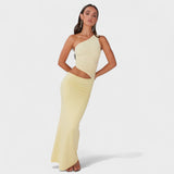 Seranella - Vestido maxi assimétrico