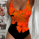Lucy - Elegante fato de banho de uma peça com padrão floral